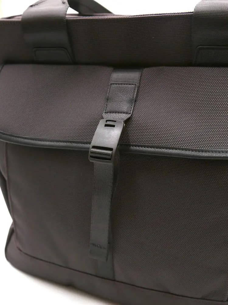 Official Haruyama Men's Business Tote Bag with Magnetic Buckle, Year-Round, D. Brown, Black