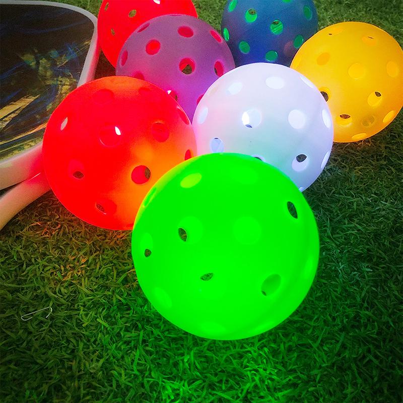 Led Light Up Pickleball Ball Durable With 40 Small Precisely Drilled Holes For Tournament Play Outdoor Play Courts For Men Women