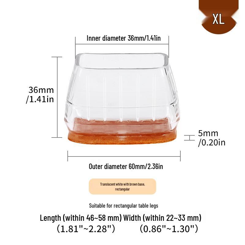 Silicone Chair Leg Covers with Felt Pads - Furniture Protection and Noise Reduction