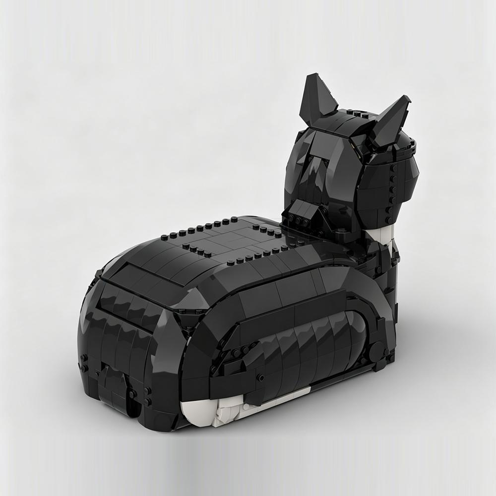 New MOC Creative Animal Black and White Cat Sitting Model Building Blocks DIY Modular Assembly Children's Toy Boy Holiday Gift