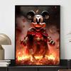 Diamond Painting Dark Warrior Style Mickey Mouse Illustration, 5D Diamond Painting Art Embroidery Cross Stitch Room Decoration