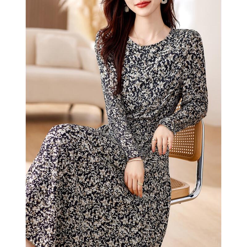 Demana French Floral Puff Sleeve Chiffon Maxi Dress