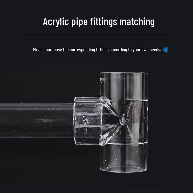 Acrylic Transparent Three-Way Connector for Aquarium Filter System
