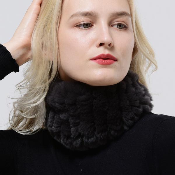 Rabbit Fur Scarf Women Winter Warm Knitted Neck Warmer Fashion Stylish Ring Scarves