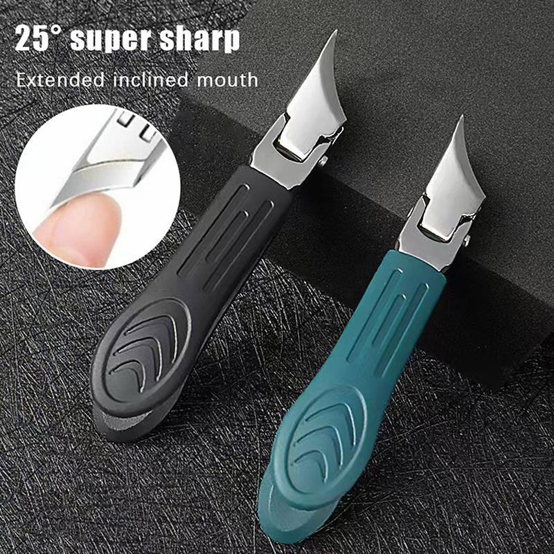 Slanted Pointed Nail Clippers Wide Jaw Opening Anti-Splash Slanted Nail Clipper Nail Scissors Toenail Pliers Nail Care Tools