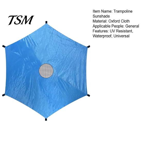 UV Protection Trampoline Cover 6/8/10/12/14-Foot Sunshade Resistant Waterproof Oxford Cloth Universal Outdoor Shade 6 Poles Canopy Sun Rainproof Tent