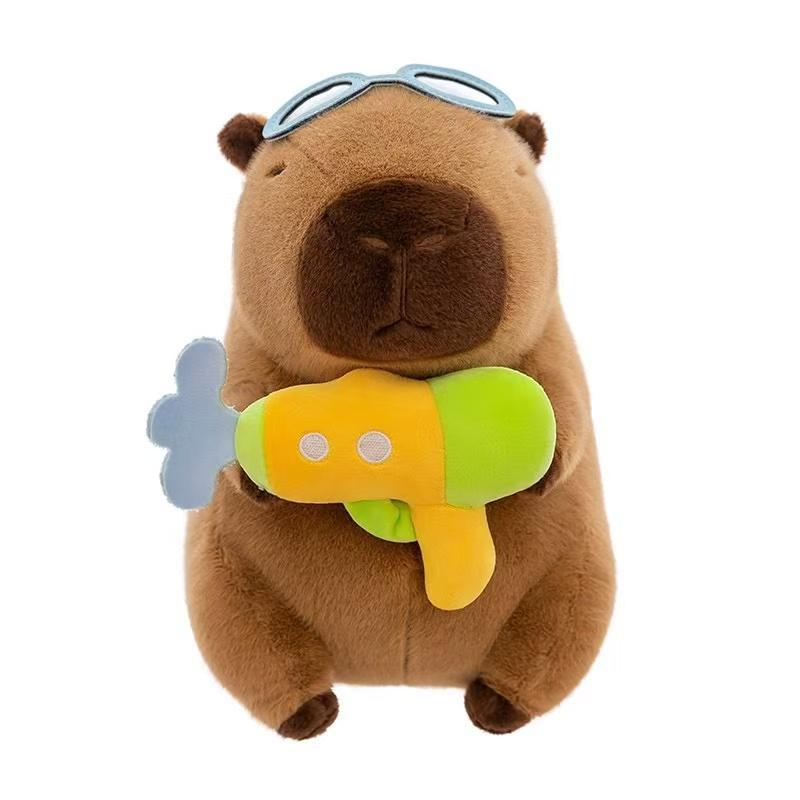Kawaii Diver Capybara Plush Toy Stuffed Doll Cute Capybara Animal for Kids Birthday Xmas Gift Soft Cuddly Baby Present