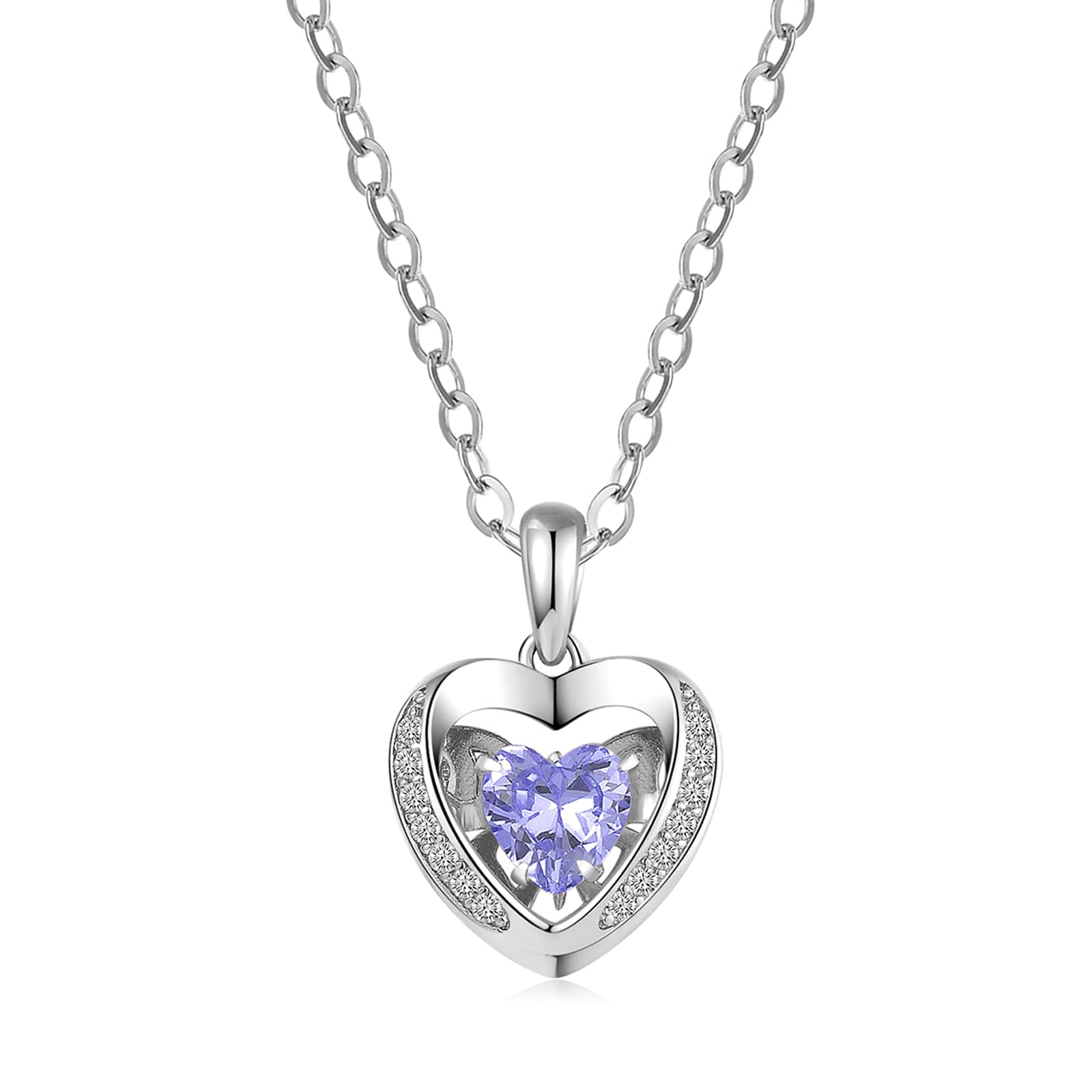 

Ожерелье Сердце для Танцующего Сердца Камень по Месяцу Рождения Серебро День Рождения Школа Церемония Поступления Ожерелье [Свободная птица] Женщины, Подвеска, Гипоаллергенный, 925,