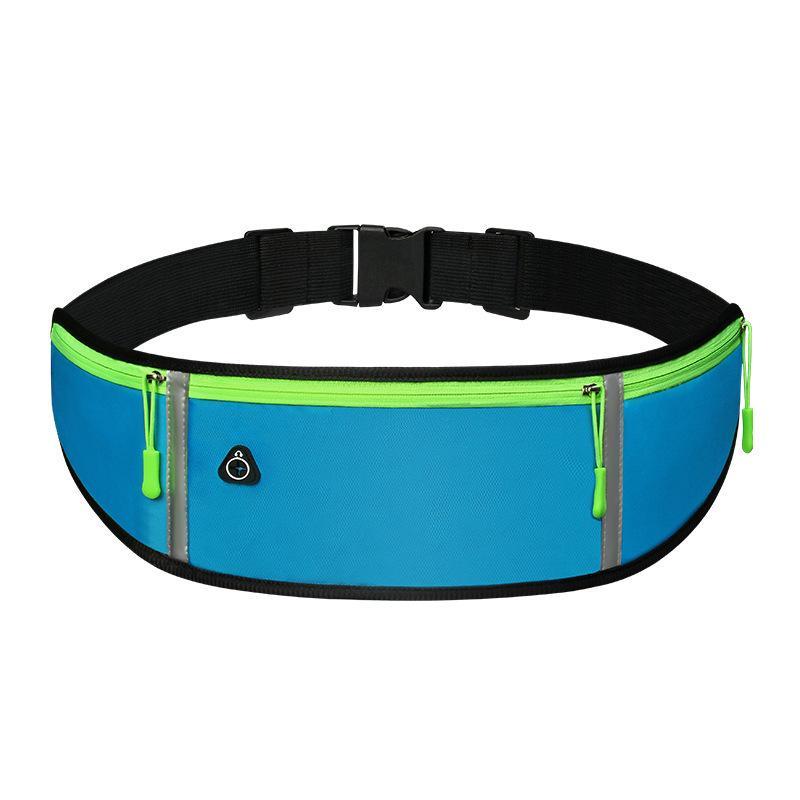 Slim Reflective Waterproof Sports Waist Bag With Headphone Hole Lightweight Portable Design Ideal For Running & Outdoor Sports