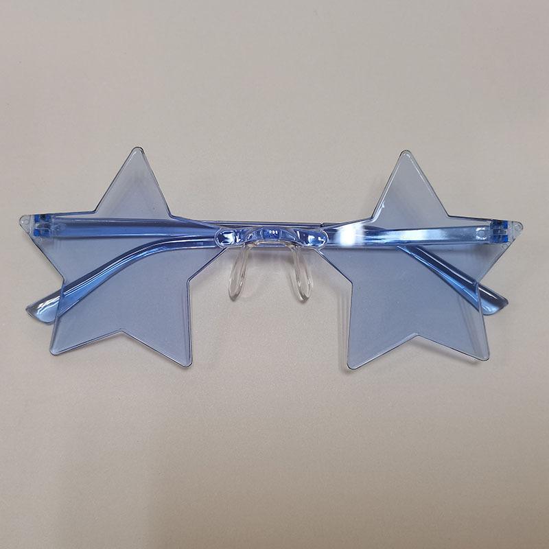 Ochelari de soare cu stea subțiri, culoare ocean, fără rame, personalizați, colorați, pentru dans, oglindă integrată de culoare bomboană