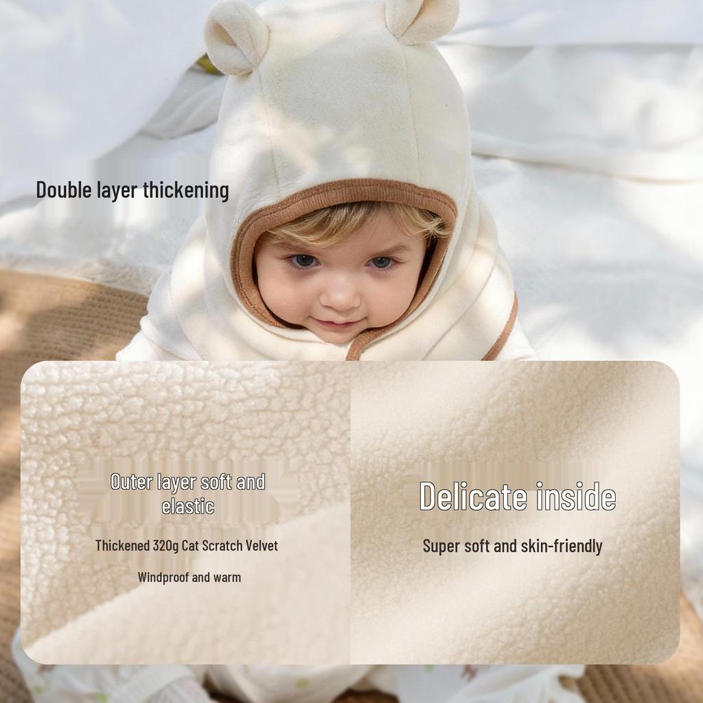Cozy Hooded Scarf Hat for Infants & Toddlers - Cute & Warm for Autumn/Winter
