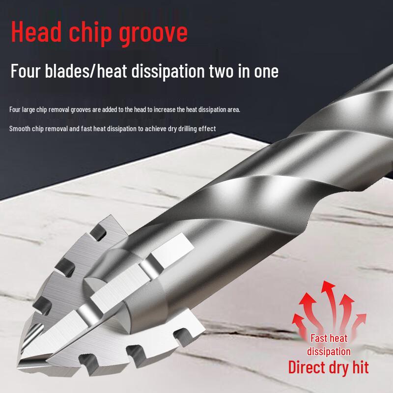 HUHAO Super Hard Four-Edge Tile & Concrete Drill Bit Set