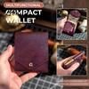 Jeans Pocket Wallet Slim Faux Leather Wallet, Retro Snap Button Bifold Durable Men Portable Card Holder for Women