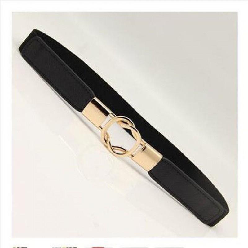 Womens Stylish Pu Elastic Waist Belt Versatile For Dresses And Skirts In Black Minimalist