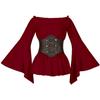 Women's Victorian Ruffle Bohemian Pirate Shirt with Belt
