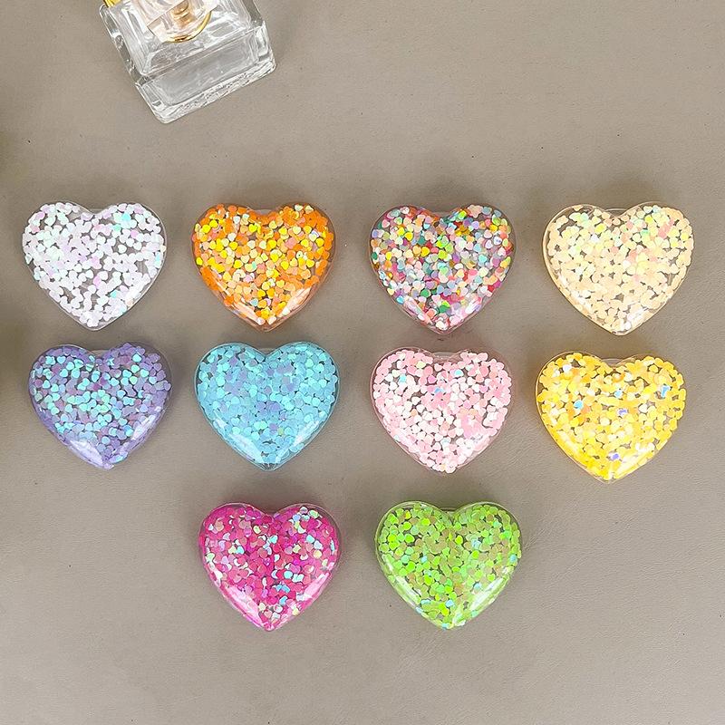 Creative Sequined Love Mobile Phone Airbag Bracket Wind Retractable Lazy Portable Support Watching Drama Paste Type