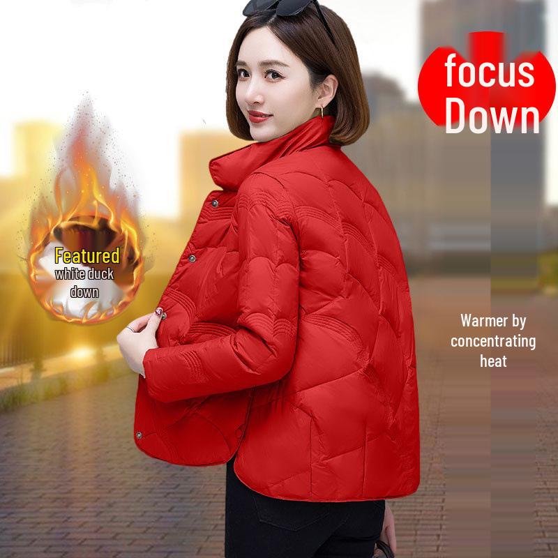 Women's Fashionable White Duck Down Jacket - 2025 Winter Lightweight & Warm Short Outerwear