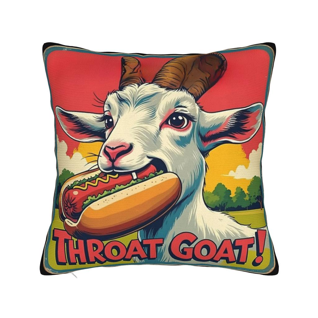 Throat Goat Funny Adult Humor Pillowcase Merch Printed Cushion Cover Decoration Pillow Case Cover Home Multi-Size