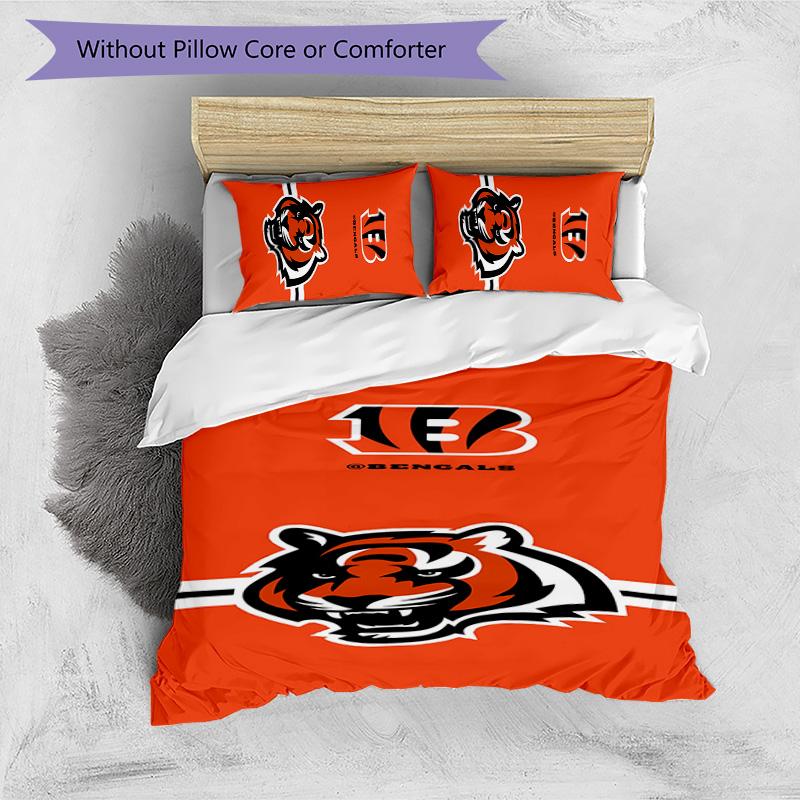 3pcs Cincinnati Bengals LOGO pattern bedding set duvet cover set includes duvet cover &pillowcases,perfect all season bedroom decoration&gift