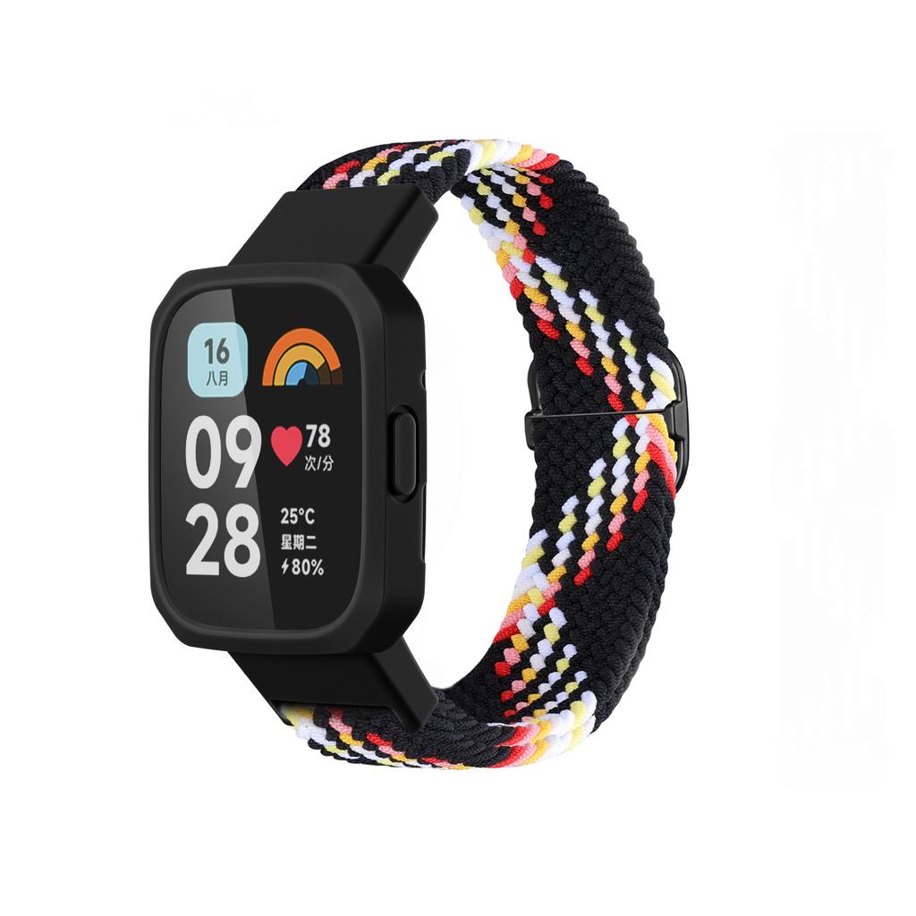 Nylonový pásek na hodinky pro Xiaomi Mi Watch lite 1 2 3 Náramek s pleteným elastickým tkaným řemínkem pro hodinky Xiaomi Redmi Watch 3 2 1