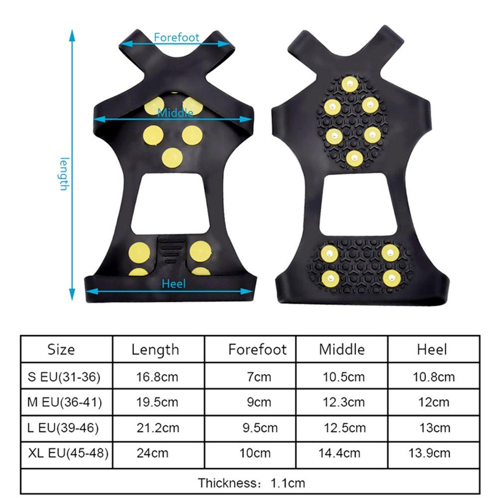 1 Pair 10 Studs Hiking Covers Anti-slip Snow Shoes Spikes Anti-Skid Ice Gripper Cleats Crampons