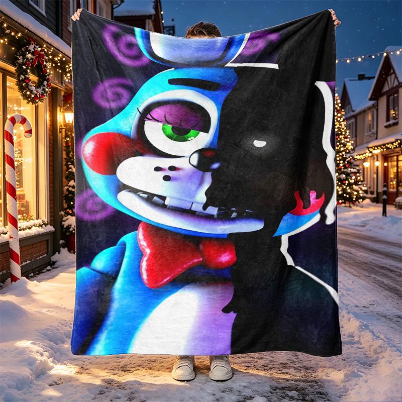 Five Nights at Freddy's Pattern Blanket for Home Decoration, Bed, Sofa, Car Travel, Camping, Suitable for All Seasons, Birthday Christmas Gift