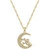 Moon Love Light Luxury Temperament Gorgeous Full Diamond Necklace Female Versatile Collarbone Chain Titanium Steel Chain