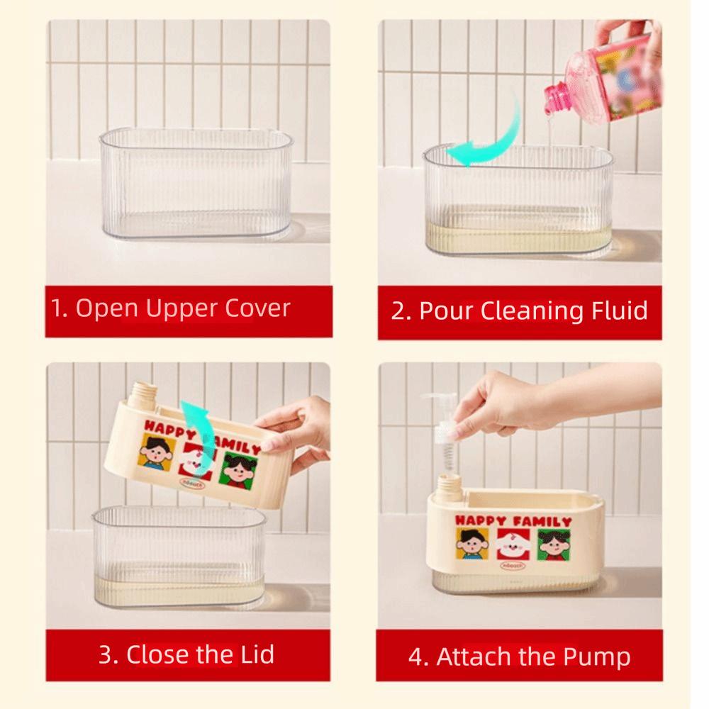 Leak-Proof Hand Soap Dispenser with Sponge Wipe Dual Soap Dispenser  Countertop