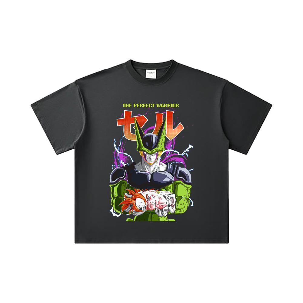 260 GSM Double Yarn 32 Count 100% Cotton Dragon Ball V46 Perfect Cell Print Unisex Heavy Cotton T Shirt