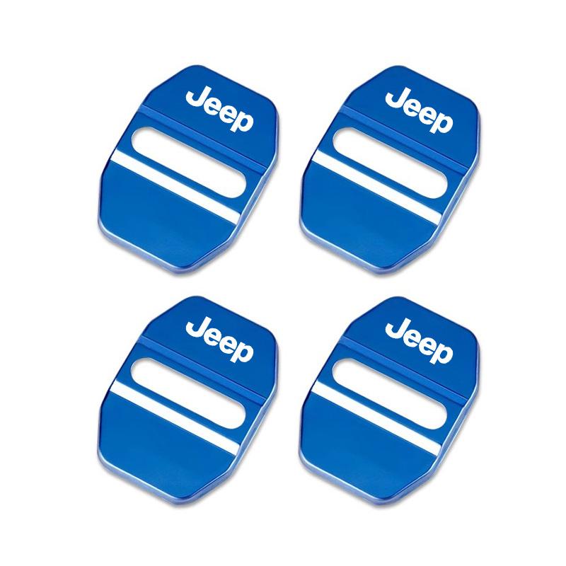 Cup Holders 4Pcs Car Door Lock Cover Stainless Steel Cap Auto Accessories For Jeep Grand Cherokee Wrangler JK Gladiator Compass