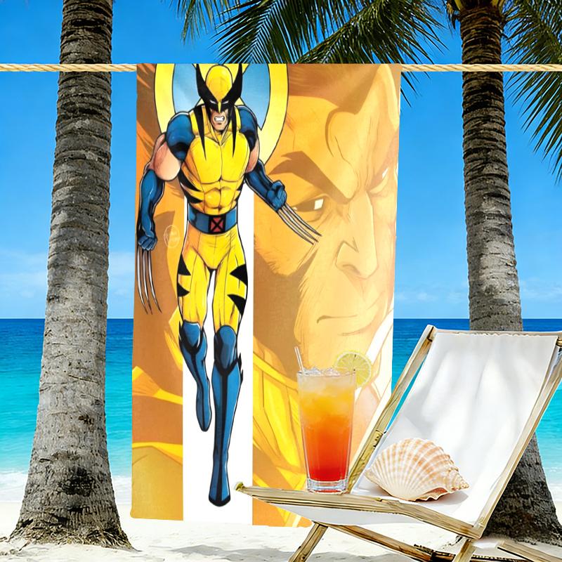 Wolverine Print Beach Towel Design, Soft, Lightweight. for Home Bathroom, Spa, Pool, Yoga, Surfing, Camping, Gift for Family, Friend
