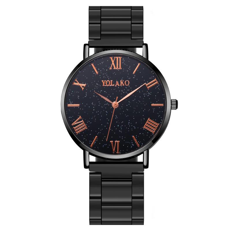 

Популярный римский узор звездное небо поверхность ультратонкий циферблат мужские часы мужские часы кварцевые стальной ремень чёрный