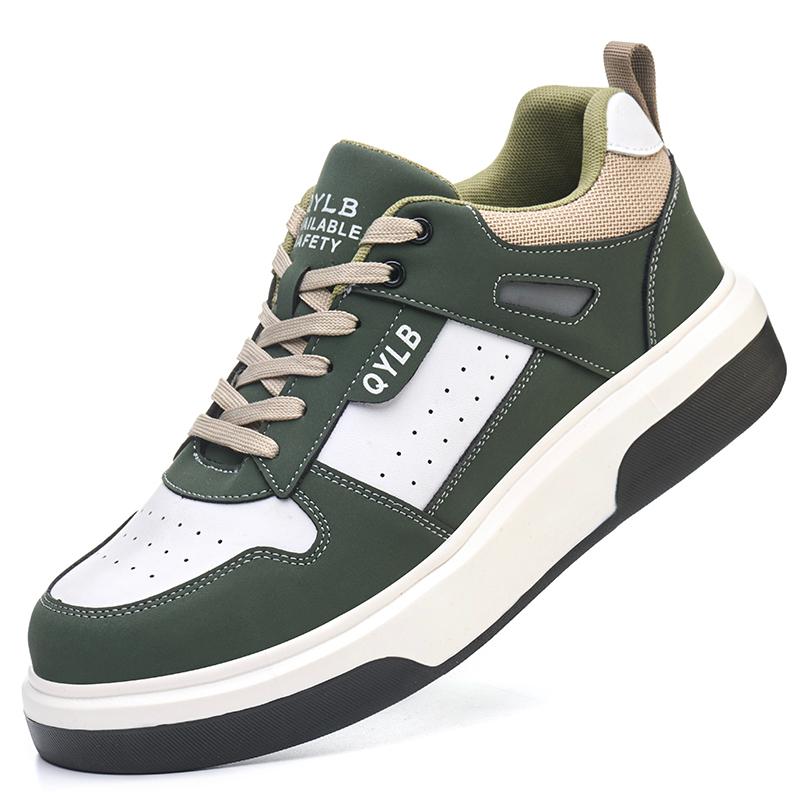 Unisex Arbeits-Sneaker Herren Sicherheitsschuhe Kunststoff-Zehenkappe Unzerstörbar Leicht Lederkonstruktion Arbeitsschuhe Mit Schutz 36 grün