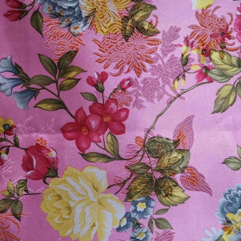 

Chinese Style Printed Brocade Fabric DIY Evening Gowns Hanfu Tang Suits Cheongsams Handicrafts Jewelry Flip Bags 100x150cm 100x150cm рожевий