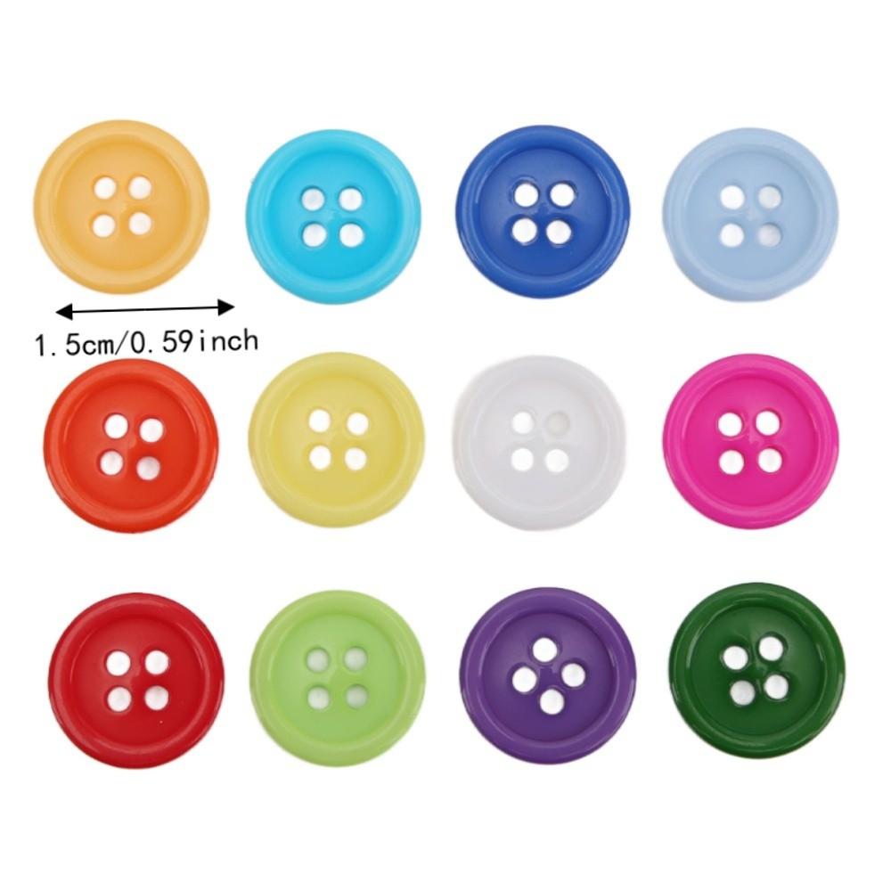 200pcs 15mm Round Resin Buttons Mixed Color Craft Buttons Random Plastic Buttons  DIY Projects