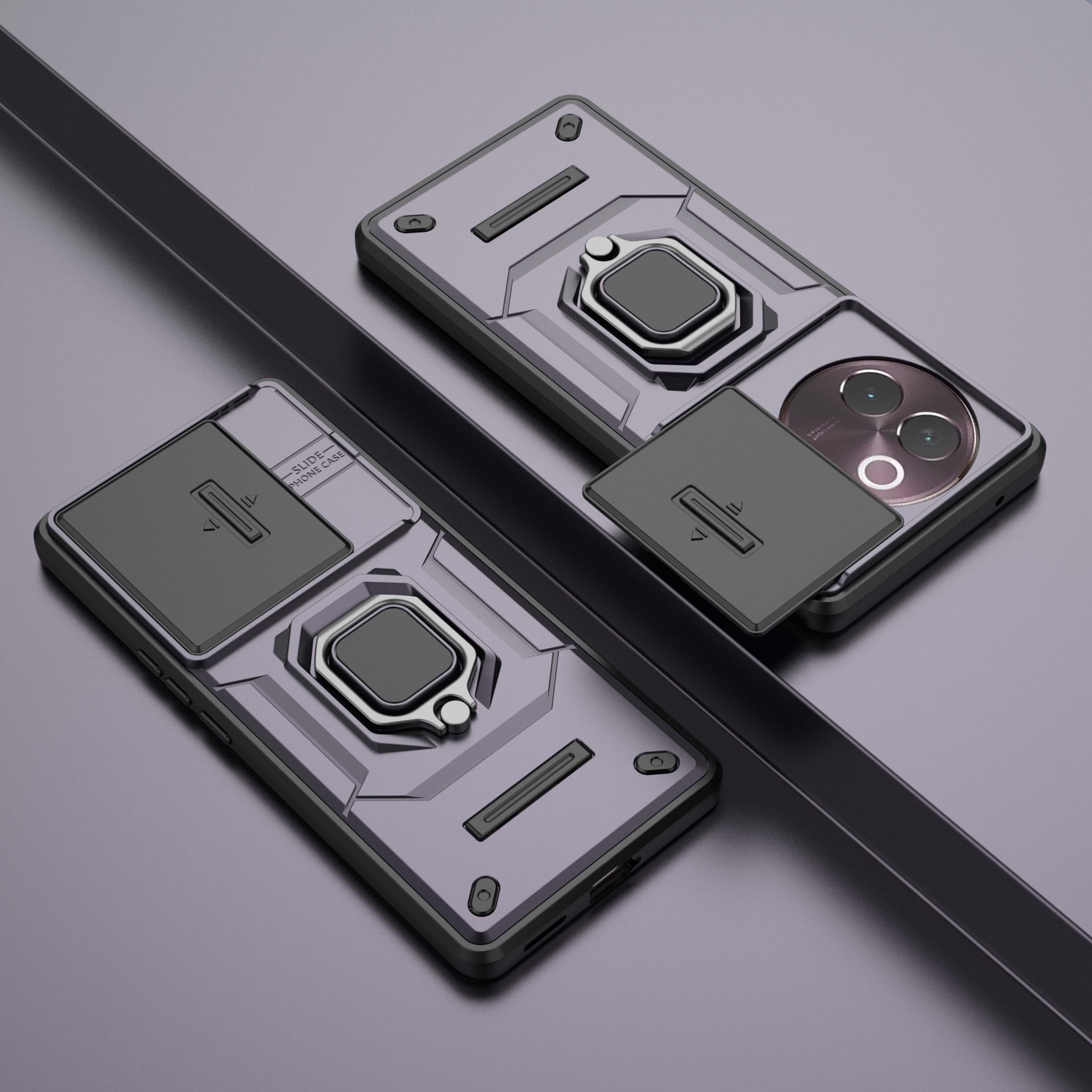 

Для Vivo V30E 5G Чехол для Vivo V30E Чехол 6,78 дюйма Объектив Раздвижное Окно Защитная Броня Ударопрочный Держатель Магнитный Бампер For Vivo V30E фиолетовый