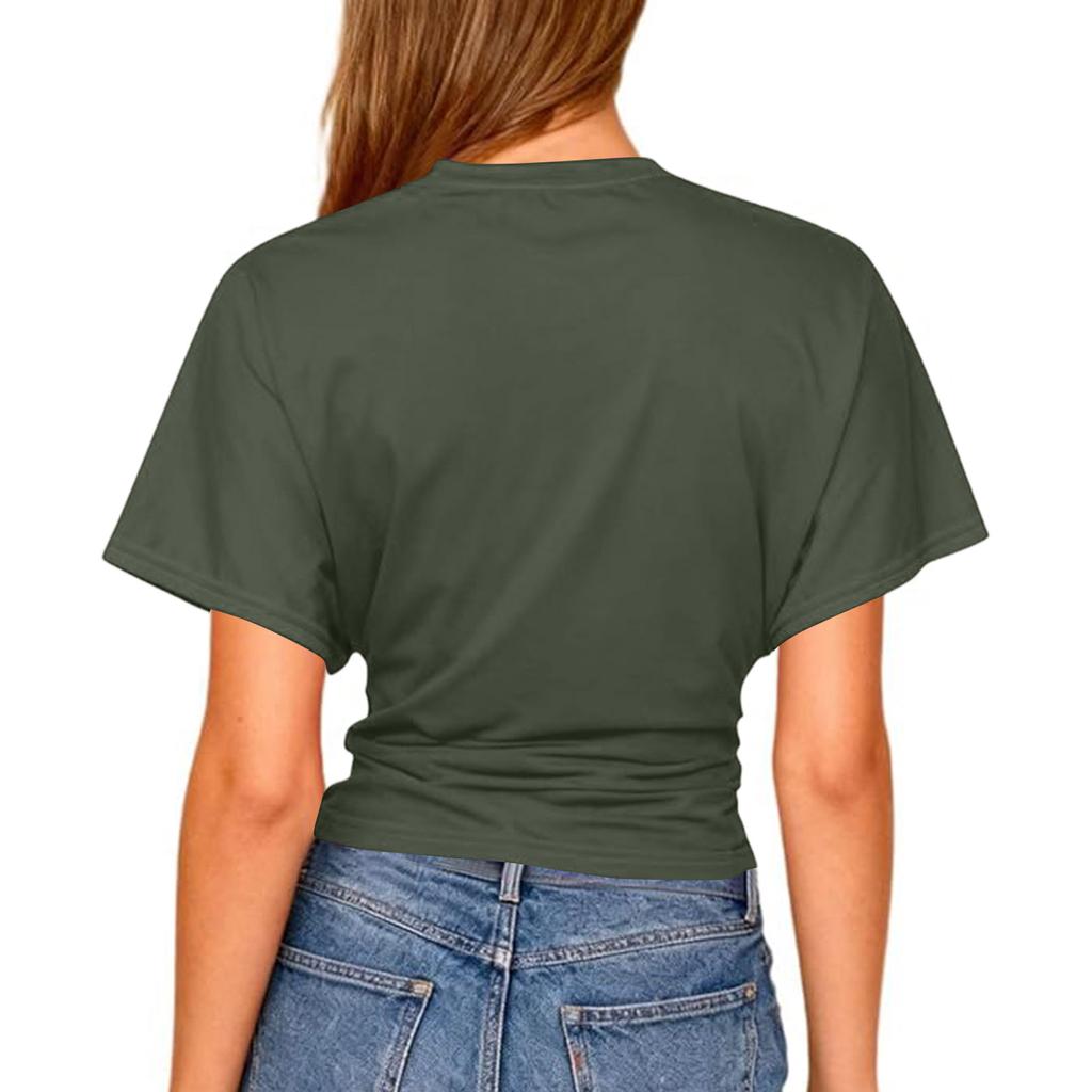 Dámské krátkorukávé crop topy na cvičení Sexy košile bez zad