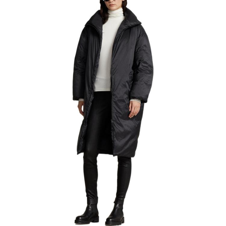 Polo Ralph Lauren FW22 Holiday Collection Solid Color High Neck Long Sleeve Down Jacket Women Outerwear Black WMPOOTWN2820181-001