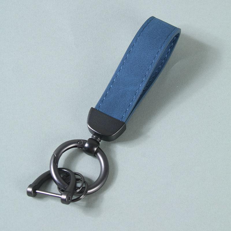 

Fashion Solid Color Flip Fur Keychain Lanyard Business Gift Key Chain Men Women Car Key Strap Waist Wallet Key Chains Keyrings синій