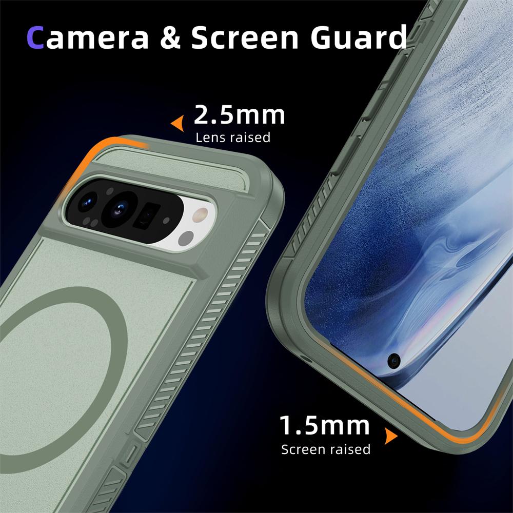 Magsafe Hybrid Heavy Duty Armor for Magsafe Case Google Pixel 9 8 Pro 8A Otter Case Box Business Wireless Charging Magnetic Matte Cover