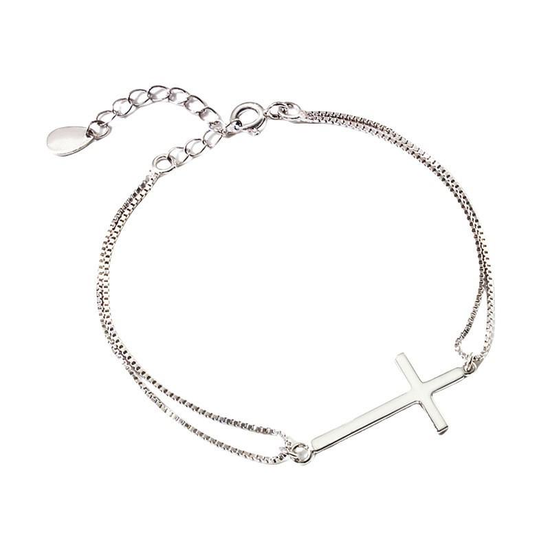 Bracelet Croix Géométrique Minimaliste - Cadeau de Noël Chic pour Femmes