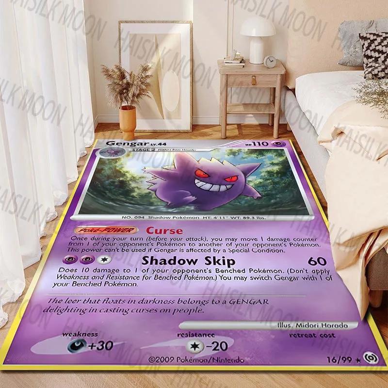 Gengar Pokémon Cards Printing Carpet for Living Room Bedroom Kid's Room Home Decor Area Rug Sofa Cloakroom Play Mat Potdemiel
