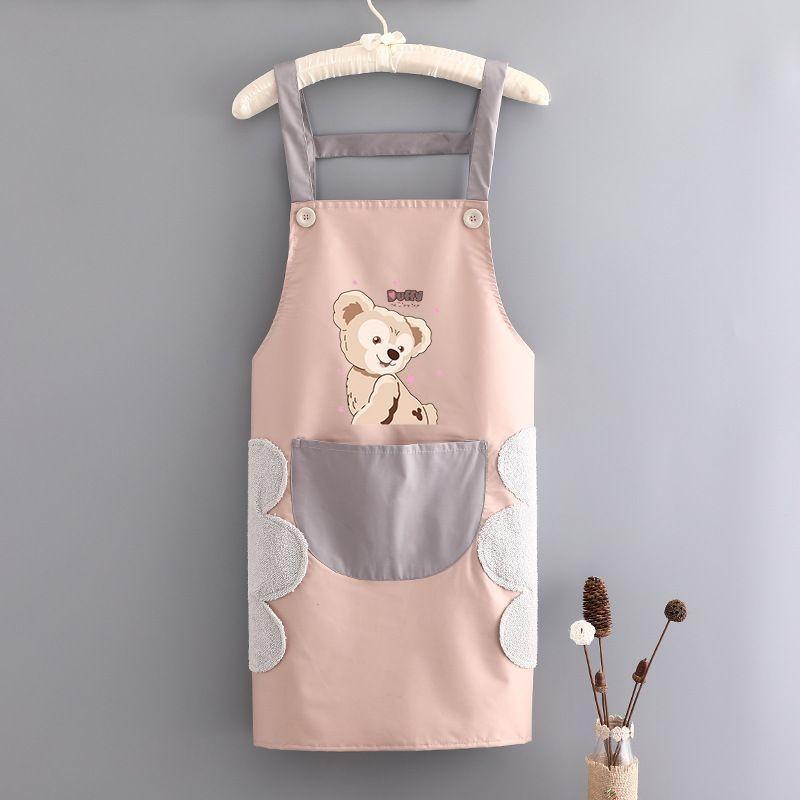 

Кухонний фартух Кулінарний модний корейський варіант Милий робочий одяг фартух One Size рожевий