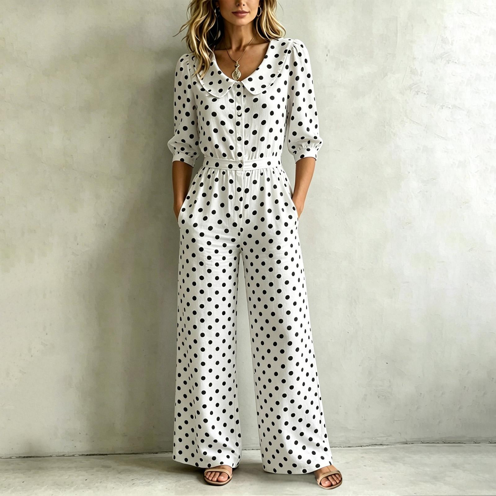 Damen Casual Urlaubs-Jumpsuit, Locker geschnittener Romper, Leicht und Angenehm zu Tragen, für Sommer, Strand und Täglichen Gebrauch M weiß