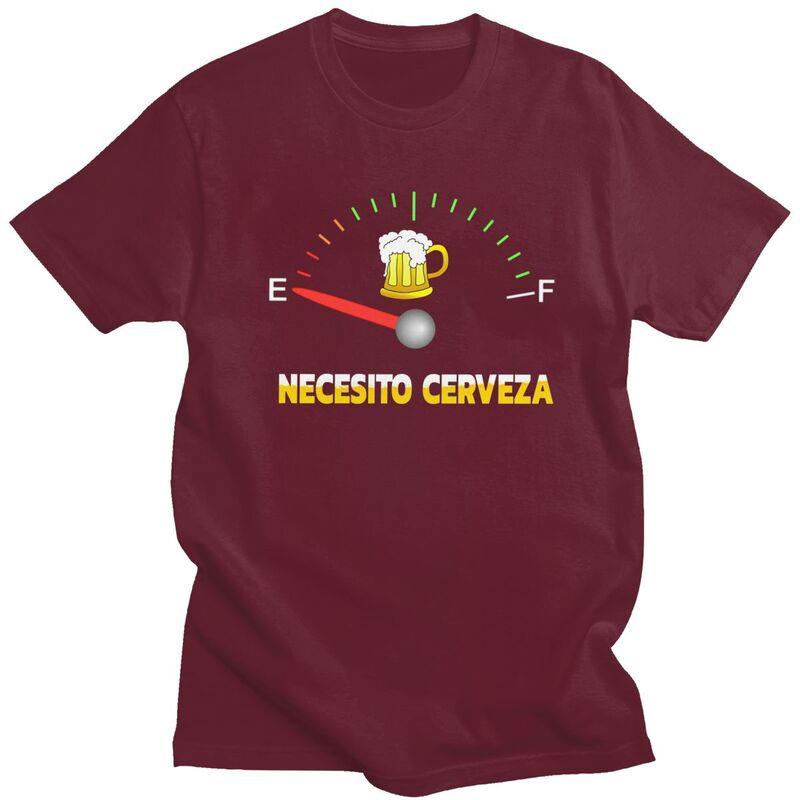 Custom Necesito Cerveza I Need Beer T Shirt Men Short Sleeve Pure Cotton Tshirt Casual Tees Fashion Tshirt