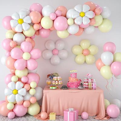 Colorful Macaron Little Daisy Wind Simple Girl Wedding Dessert Table Venue Arrangement Balloon Wreath Set