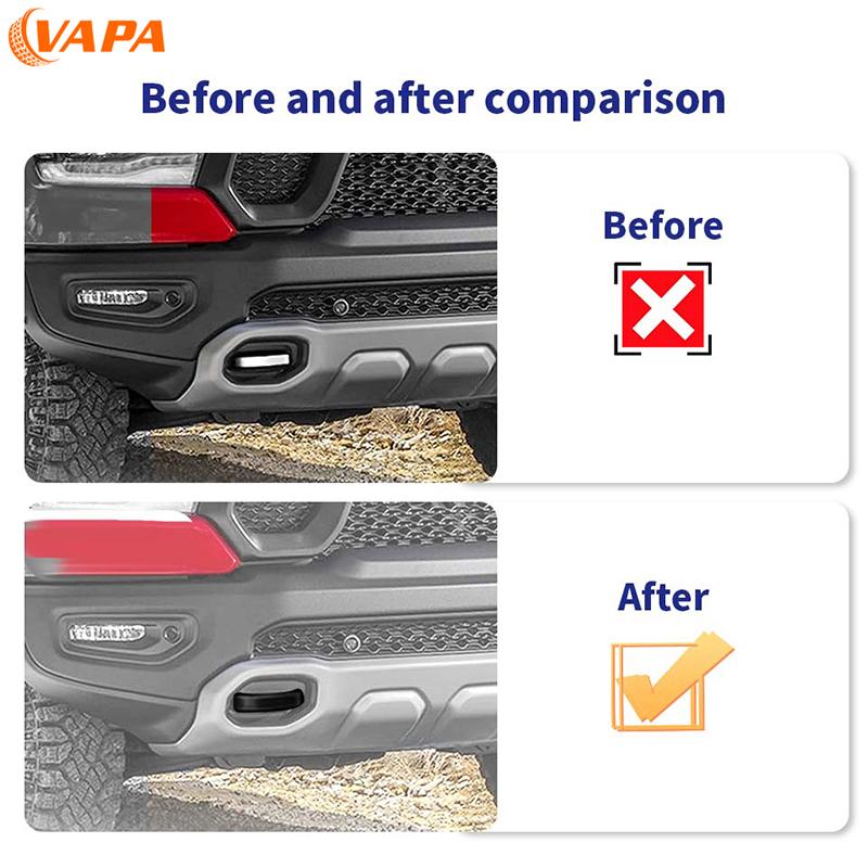 Exterior Car Front Bumper Tow Hook Protective Cover Tow Hook TPE Cover Fit for Dodge RAM TRX 2018 Up Car Accessories