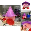 Qd New Star Kirby Magician Plush Toy Cute Flying Broom Halloween Edition 33cm