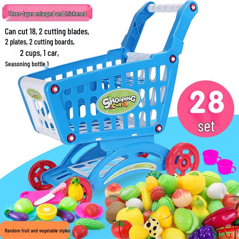 Kids' Shopping Cart Toy Set with Fruit Cutting (Multiple Sizes)