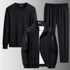 2026 spring new men's casual cardigan sweater jacket set stand-up collar simple thin sports